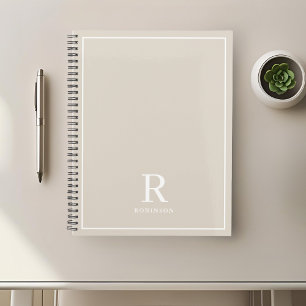 Moderne neutrale Creme Beige Familienname Planer