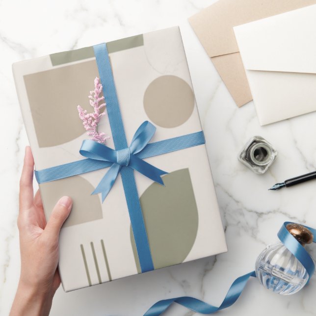 Moderne neutrale Geometrie  Geschenkpapier (Schenken)