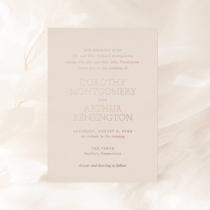 Moderne, neutrale Hochzeit Folieneinladung