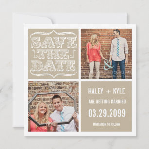Moderne NEUTRALE PERSONEN Save the Date Einladung