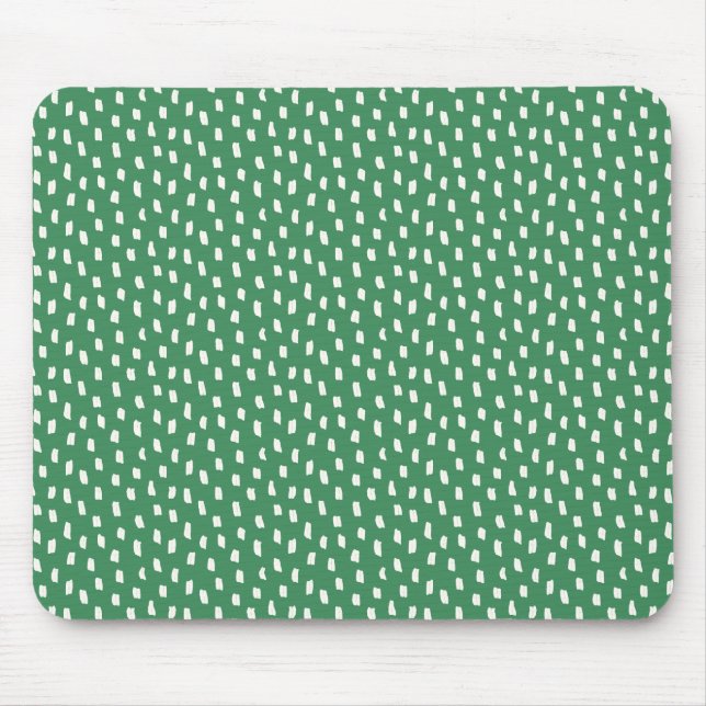 Moderne neutrale Pinselstriche Chic Blattgrün Mousepad (Vorne)