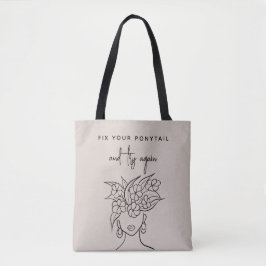Moderne neutrale Versuchsfrauen mit Blume Tasche