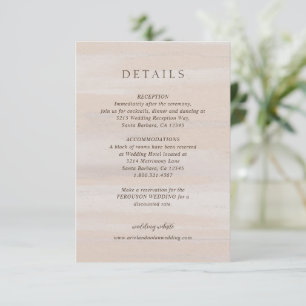 Moderne neutrale Wasserfarbe Elegante Hochzeit Begleitkarte