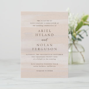 Moderne neutrale Wasserfarbe Elegante Hochzeit Einladung