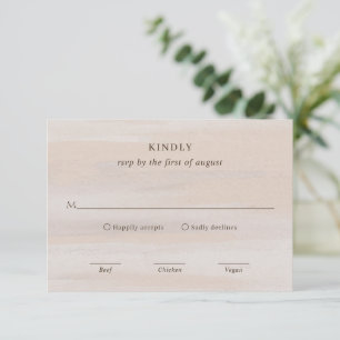 Moderne neutrale Wasserfarbe Elegante Hochzeit RSVP Karte