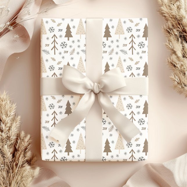 Moderne neutrale Weihnachtsfarben Geschenkpapier Set (Von Creator hochgeladen)