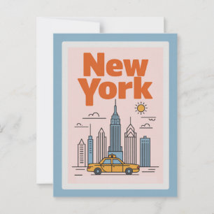 Moderne New York City Reise Minimalistische Skylin Postkarte