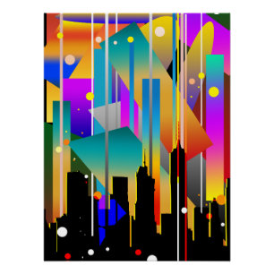 Moderne New Yorker geometrische Formen Abstract Poster