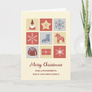 Moderne Nichte & Familie Frohe Weihnachten Karte