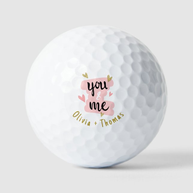 Moderne niedlich Sie und ich Valentinstag Liebhabe Golfball (Vorderseite)