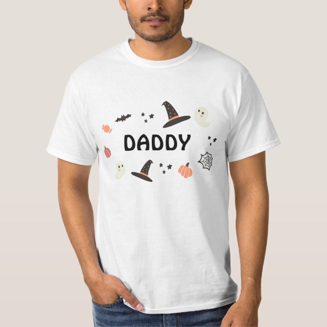 Moderne Niedlich Spooky One Halloween Papa T-Shirt (Vorderseite)