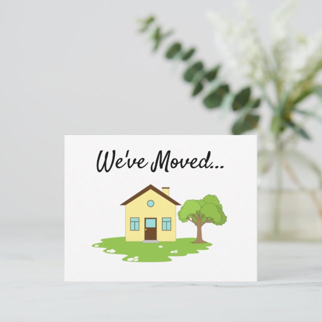 Moderne Niedliche Ankündigung einer neuen Adresse Postkarte (Stehend Vorderseite)