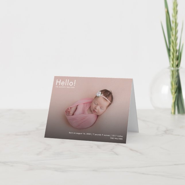 Moderne Niedliche Baby-Fotos Ankündigung (Vorderseite)