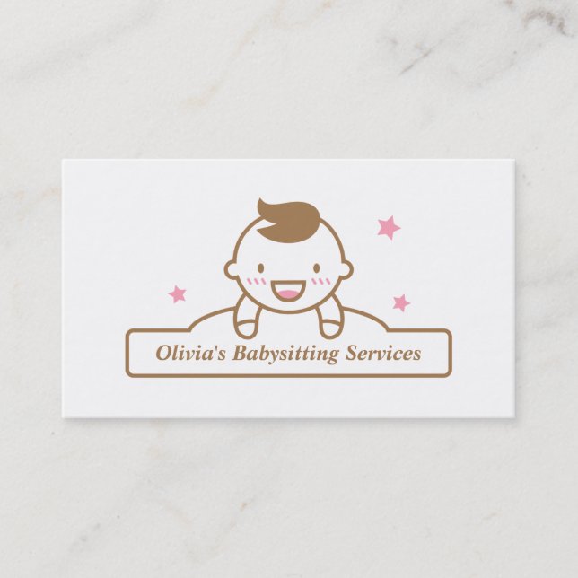 Moderne Niedliche Babysitter-Visitenkarten Visitenkarte (Vorderseite)