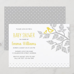 Moderne Niedliche Bird Baby Dusche Einladungen
