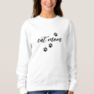 Moderne Niedliche Cat Mama Kitty Paw Print Cat Lov Sweatshirt