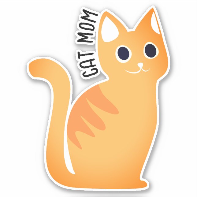 Moderne Niedliche Cat-Mama | Lovely Orange Tabby K Aufkleber (Vorderseite)