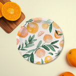 Moderne Niedliche Citrus Orange Babydusche Pappteller<br><div class="desc">Moderne Niedliche Citrus Orange Baby Duschpapier Teller</div>