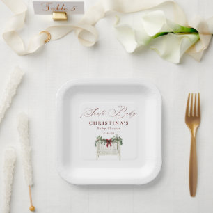 Moderne Niedliche Elegant Santa Baby Babydusche Pappteller