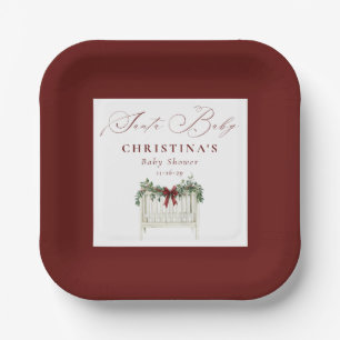 Moderne niedliche elegante Santa Baby Baby Shower Pappteller