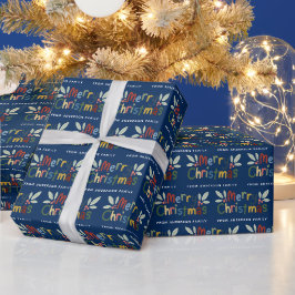 Moderne Niedliche fröhliche Weihnachtsnachtsnacht  Geschenkpapier