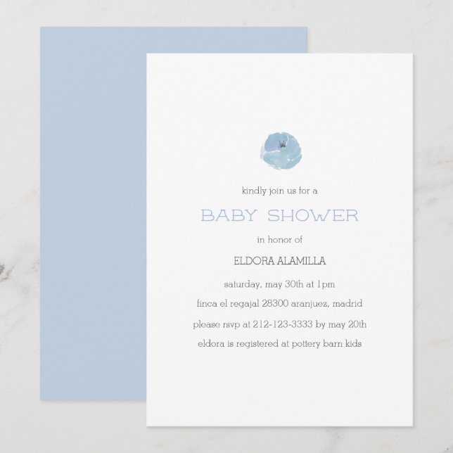 Moderne niedliche, geschlechtsneutrale Babydusche Einladung (Vorne/Hinten)