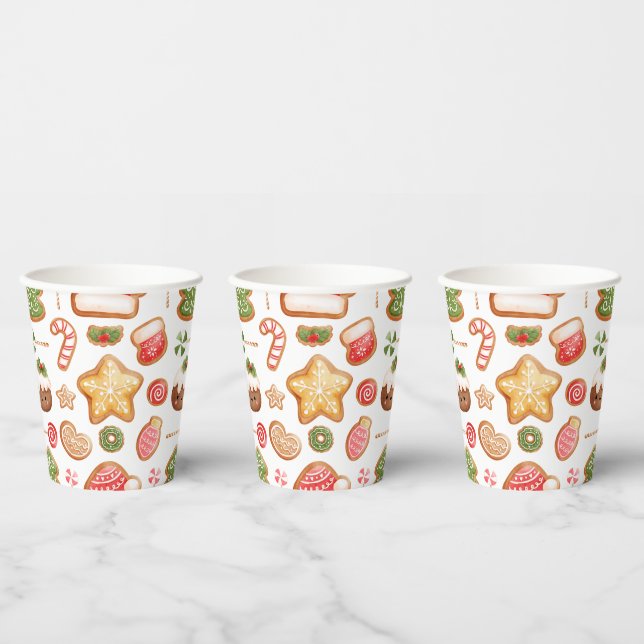 Moderne Niedliche Gingerbrett Weihnachtsdusche Pappbecher (Multi)