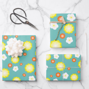 Moderne niedliche Gradienten Daisy Blume Muster mä Geschenkpapier Set
