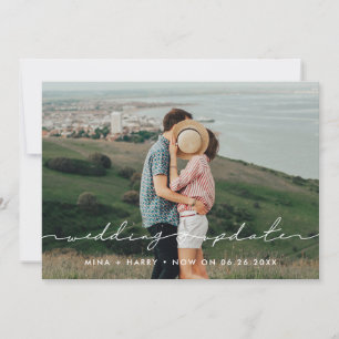 Moderne niedliche Hochzeitsaktualisierung Foto Ank Ankündigung