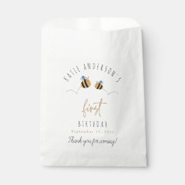 Moderne Niedliche Hummel Erster Geburtstag Geschenktütchen