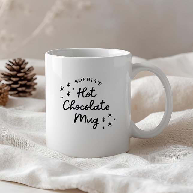 Moderne Niedliche Kalligrafie - Hot Chocolate Tass Kaffeetasse (Von Creator hochgeladen)