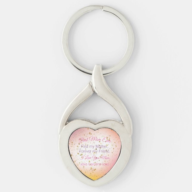 Moderne Niedliche Keepsake beste Mama je Müttertag Schlüsselanhänger (Vorderseite)