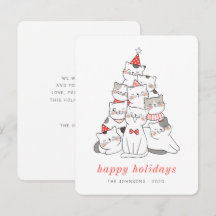 Moderne Niedliche Kitten Katzen Weihnachtsbaum