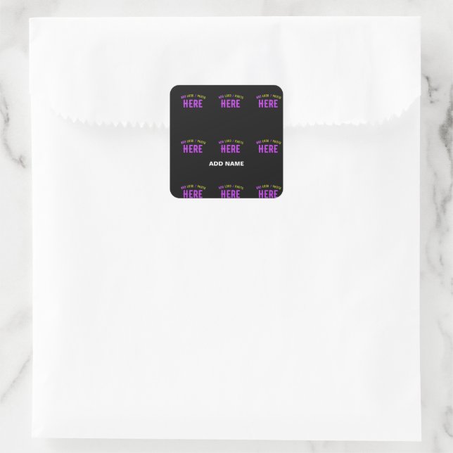 MODERNE, NIEDLICHE, KUNDENBAR, SCHWARZ, BAG QUADRATISCHER AUFKLEBER (Tasche)