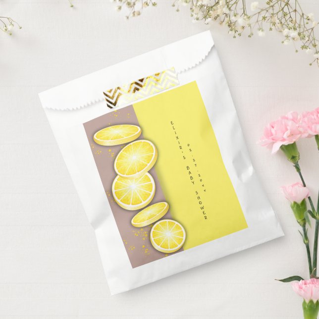 Moderne Niedliche Lemon Slice Sprinkle Babydusche Geschenktütchen (Versiegelt)