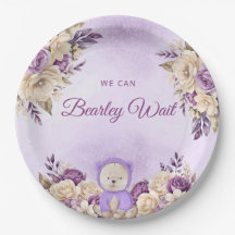 Moderne Niedliche Lila Boho Teddy Bear Baby Dusche