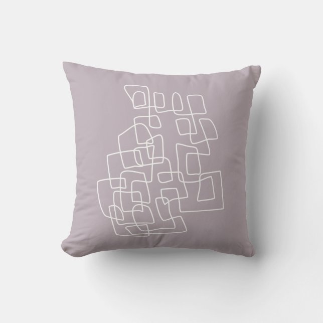 Moderne Niedliche Lilac Moderne Abstrakte Kunst Kissen (Vorderseite)