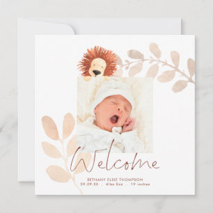 Moderne Niedliche Lion Baby Foto Geburtserklärung