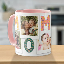 Moderne Niedliche Mama Mommy Kids Baby Foto Collag Tasse