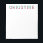 Moderne Niedliche Minze Green Magenta Pink Kinder  Notizblock<br><div class="desc">Moderne klassische Niedliche Minze Grün und Magenta Pink Typografie Retro Kinder Lehrer Notepad</div>