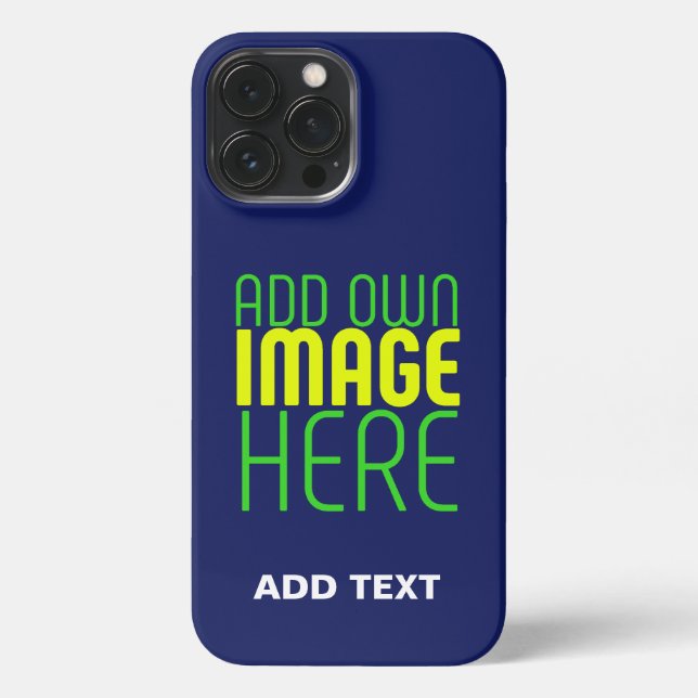 MODERNE, NIEDLICHE NAVEN-BLUE-BILD-TEMPLATE iPhone 13 PRO MAX HÜLLE (Rückseite)