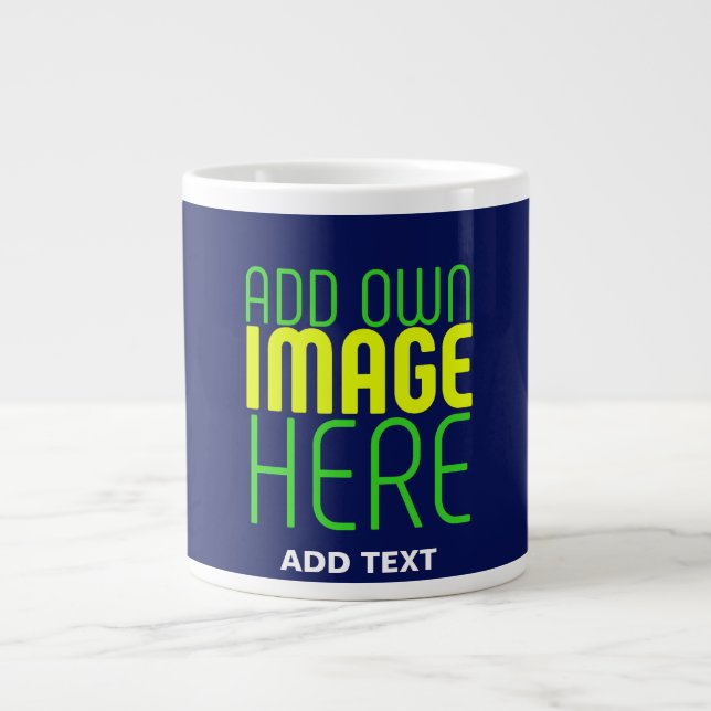 MODERNE, NIEDLICHE NAVEN-BLUE-BILD-TEMPLATE Jumbo-Tasse (Vorderseite)