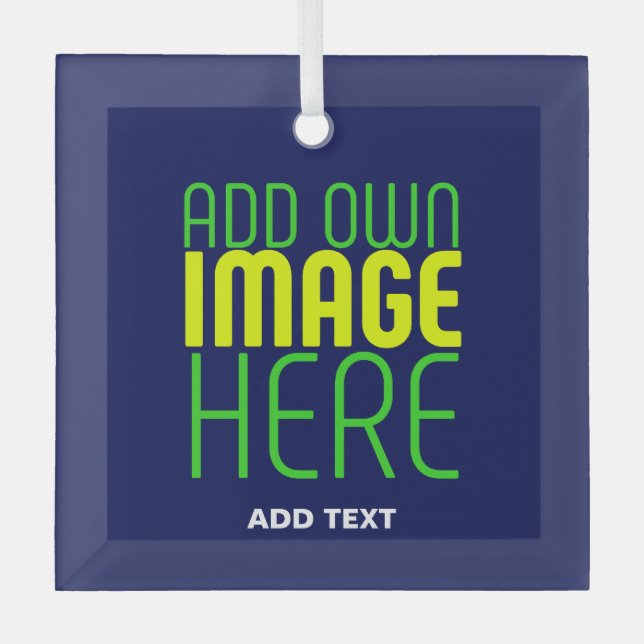 MODERNE, NIEDLICHE NAVEN-BLUE-BILD-TEMPLATE ORNAMENT AUS GLAS (Vorderseite)