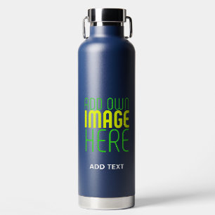 MODERNE, NIEDLICHE NAVEN-BLUE-BILD-TEMPLATE TRINKFLASCHE