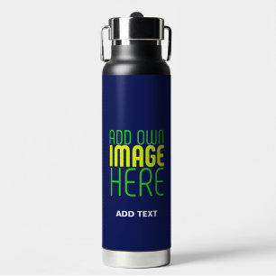 MODERNE, NIEDLICHE NAVEN-BLUE-BILD-TEMPLATE TRINKFLASCHE