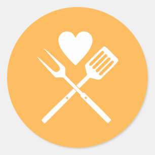Moderne Niedliche Pastel Orange GRILLEN Heart Baby Runder Aufkleber