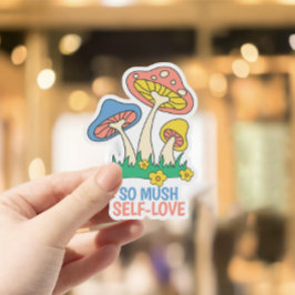 Moderne Niedliche Pilze, die die Liebe des Selbst  Aufkleber