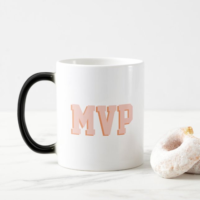 Moderne Niedliche Schattendruckmonogramm-Initialen Verwandlungstasse (Mit Donut)