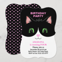 Moderne Niedliche Schwarz-weiße Tuxedo Katze Einla