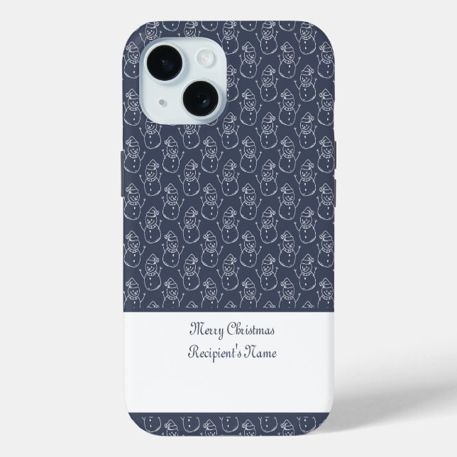 Moderne Niedliche Snowman Custom Frohe Weihnachtsg Case-Mate iPhone Hülle (Rückseite)